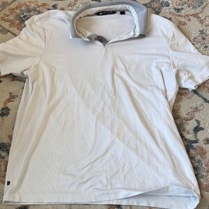 Travis Mathew White Polo with Gray Collar